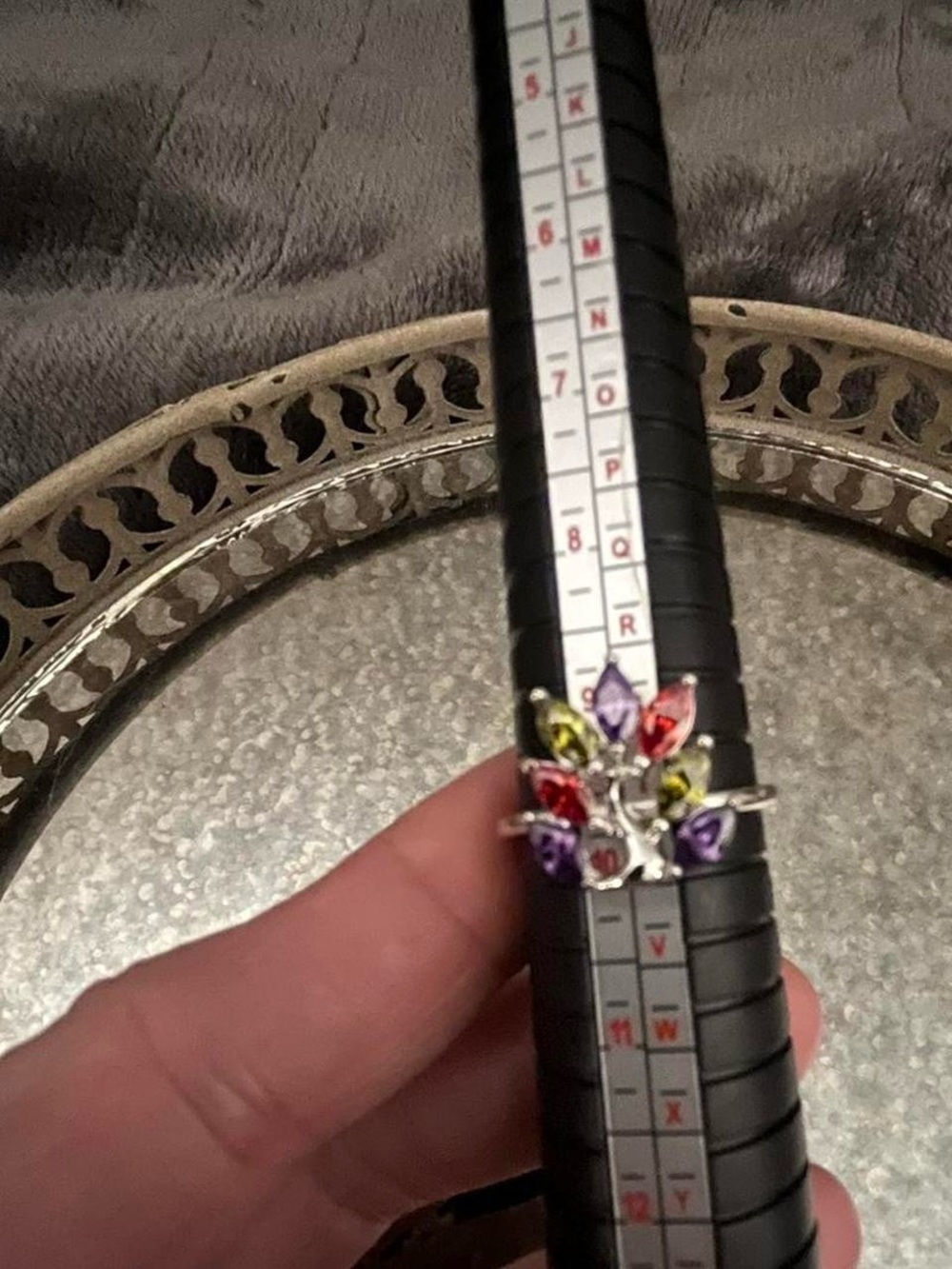 Multicolor Gemstone Floral Cocktail Ring - Women Jewelry - Picture 4 of 4